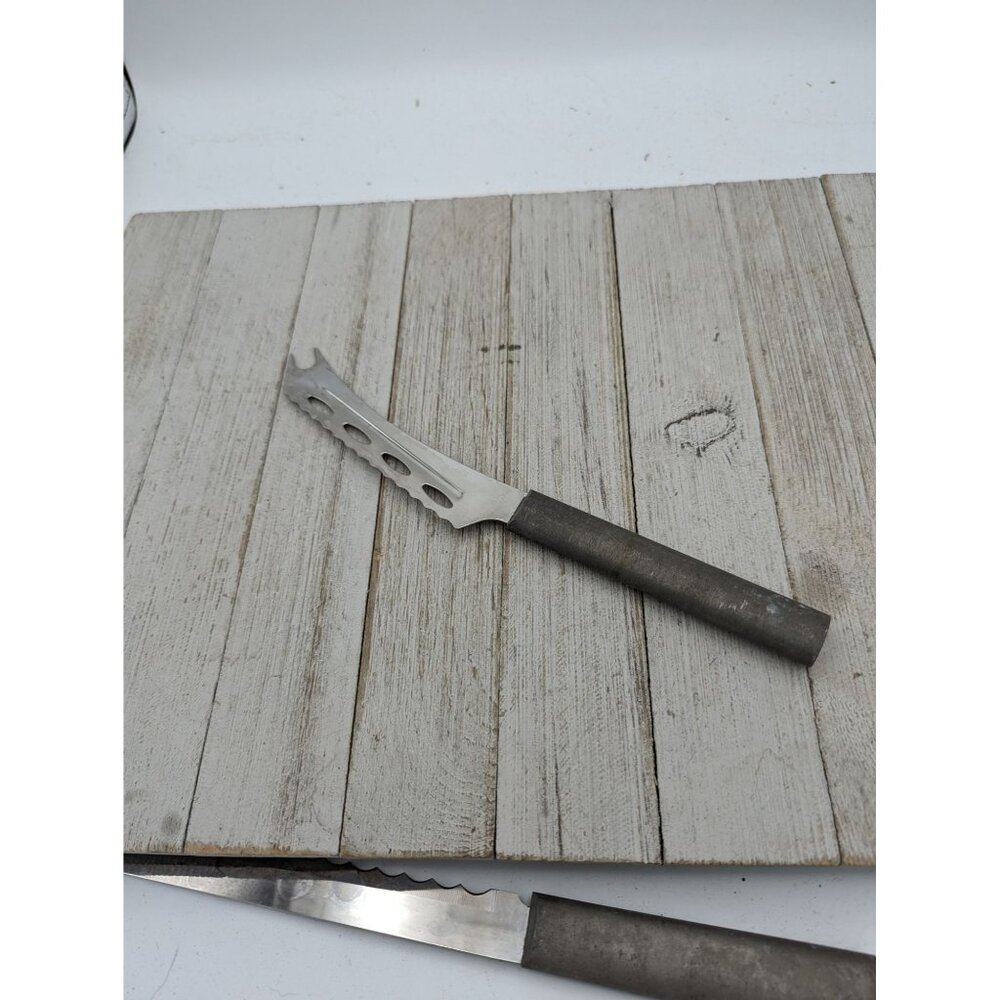 Rada Cheese Knife Stainless Aluminum Handle Forked End R139 5" Blade 9 3/4" Tota